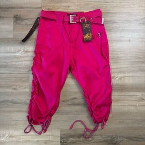 New Crest Hot Pink Capri Pants With Drawstrings And Scrunching Size 15/16 Comfy